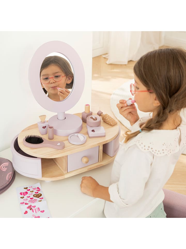 howa Schminktisch Kinder aus Holz mit 8 tlg. Zubehör und Herzaufklebern ab 3 Jahre günstig kaufen onesize