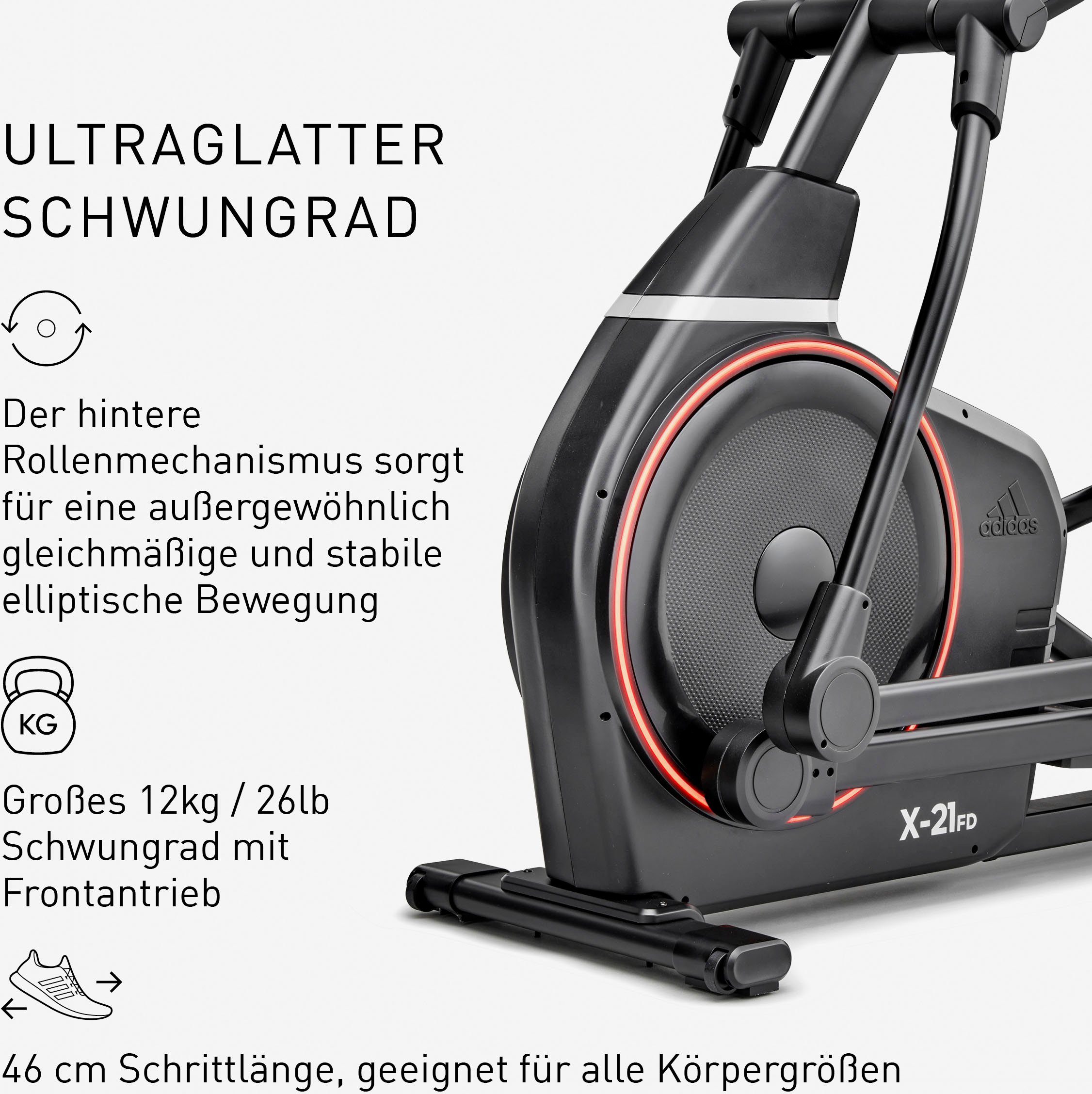 adidas Performance Crosstrainer-Ergometer X-21FD, mit LED-Beleuchtung