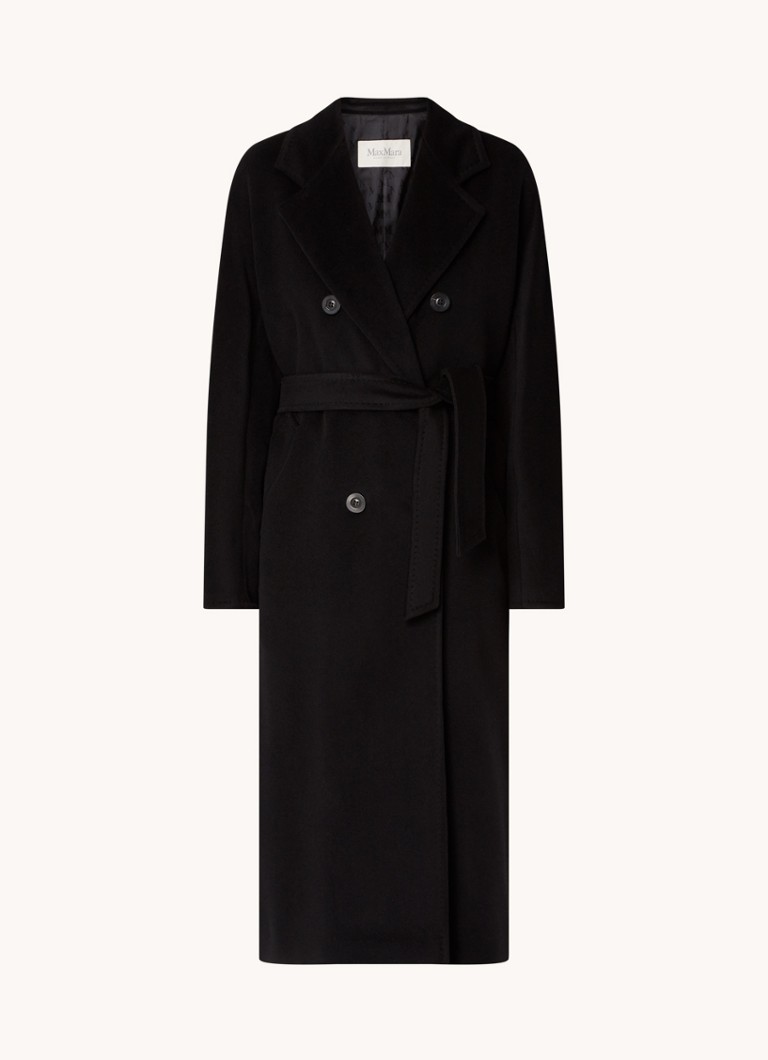 Cappotto doppiopetto Madame di MaxMara in misto cashmere con cintura annodata