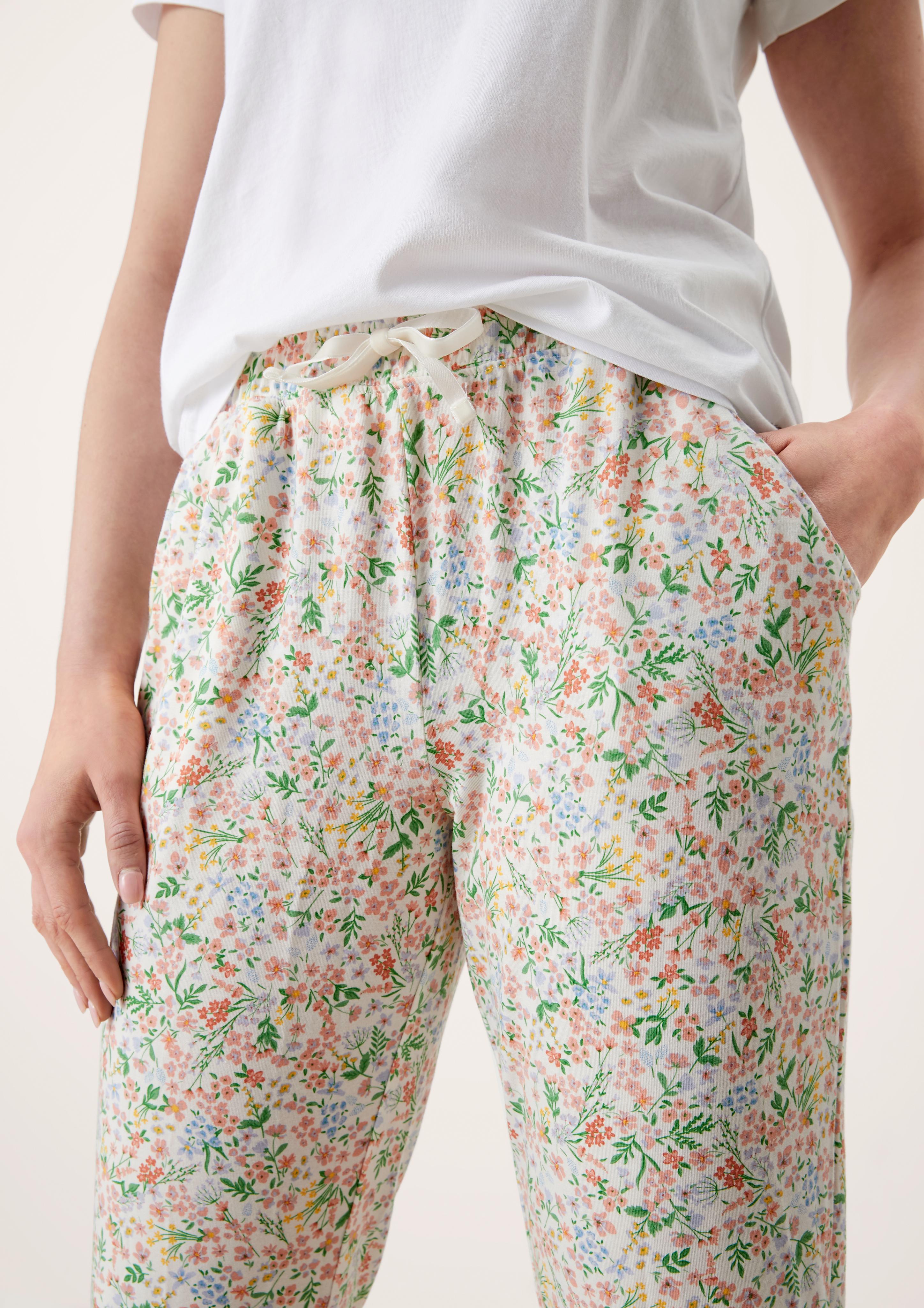 Lange Pyjamahose aus Viskosemix  6006978-09A1