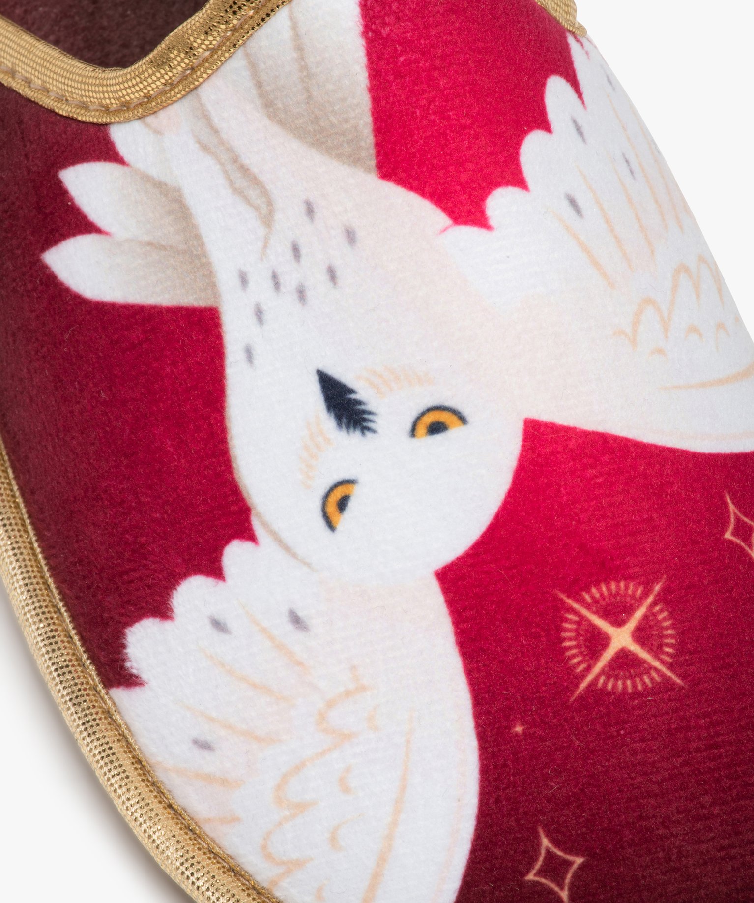 Chaussons femme mules en velours imprimé – Harry Potter rouge | GEMO