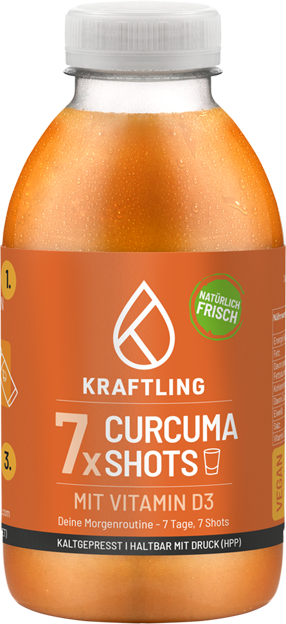 Kraftling Dosierflasche Curcuma Shot mit Vitamin D3