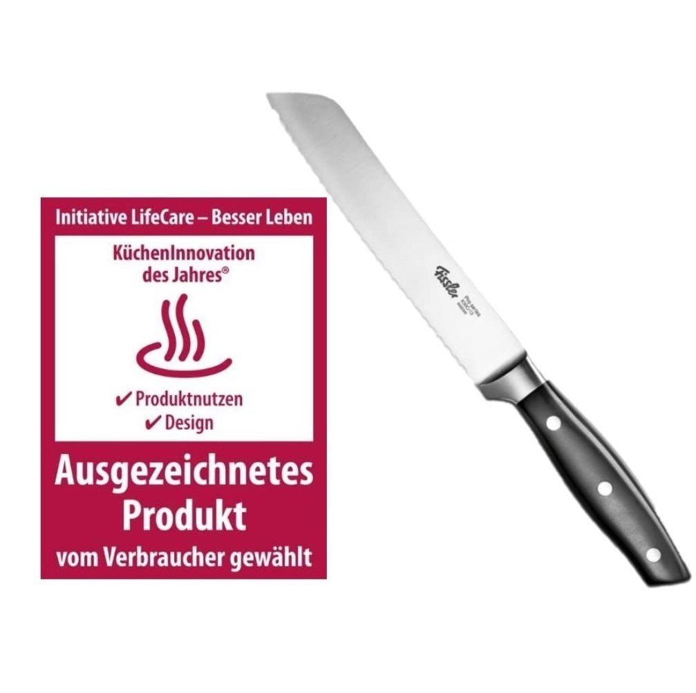 Fissler Brotmesser Profi 180mm Edelstahl Brötchenmesser, Brotmesser mit Wellenschliff, Frühstücksmesser, Brotzeitmesser, Brotschneidemesser, Bread-knife