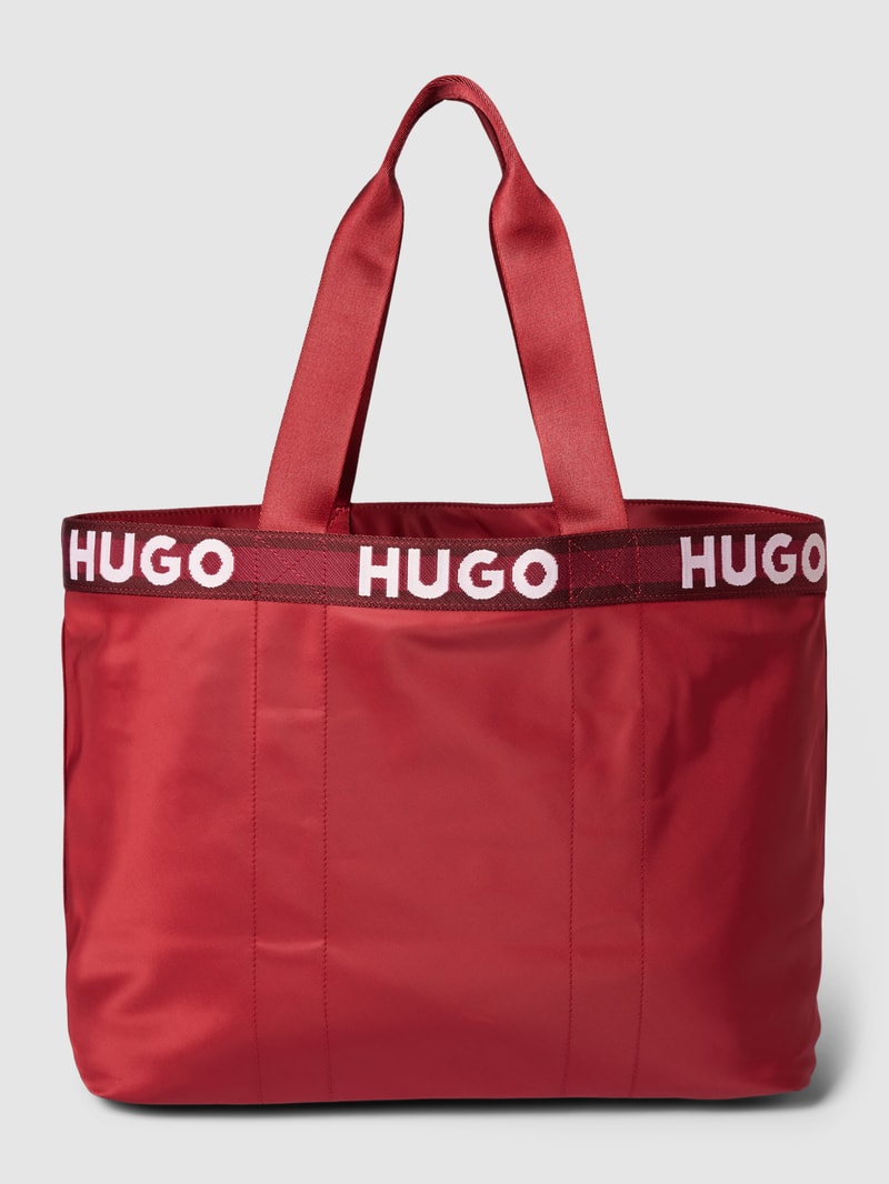 Tote Bag mit Logo-Details Modell 'Becky' in bordeaux rot