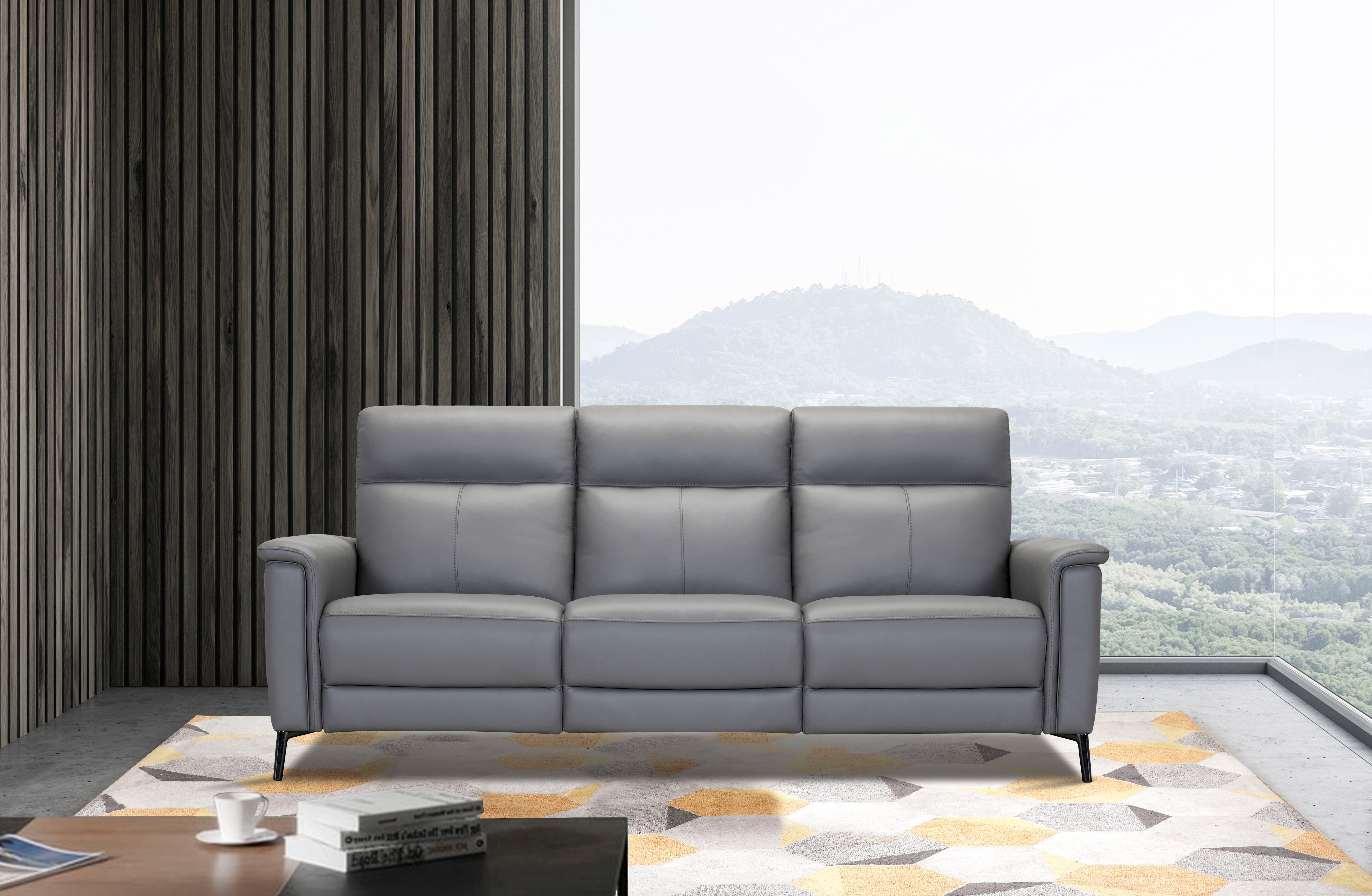 Places of Style 3-Sitzer Barano, Relaxsofa in Leder und Webstoff, elektrische Relaxfunktion in 2 Sitzen, Kopfteilverstellung und USB