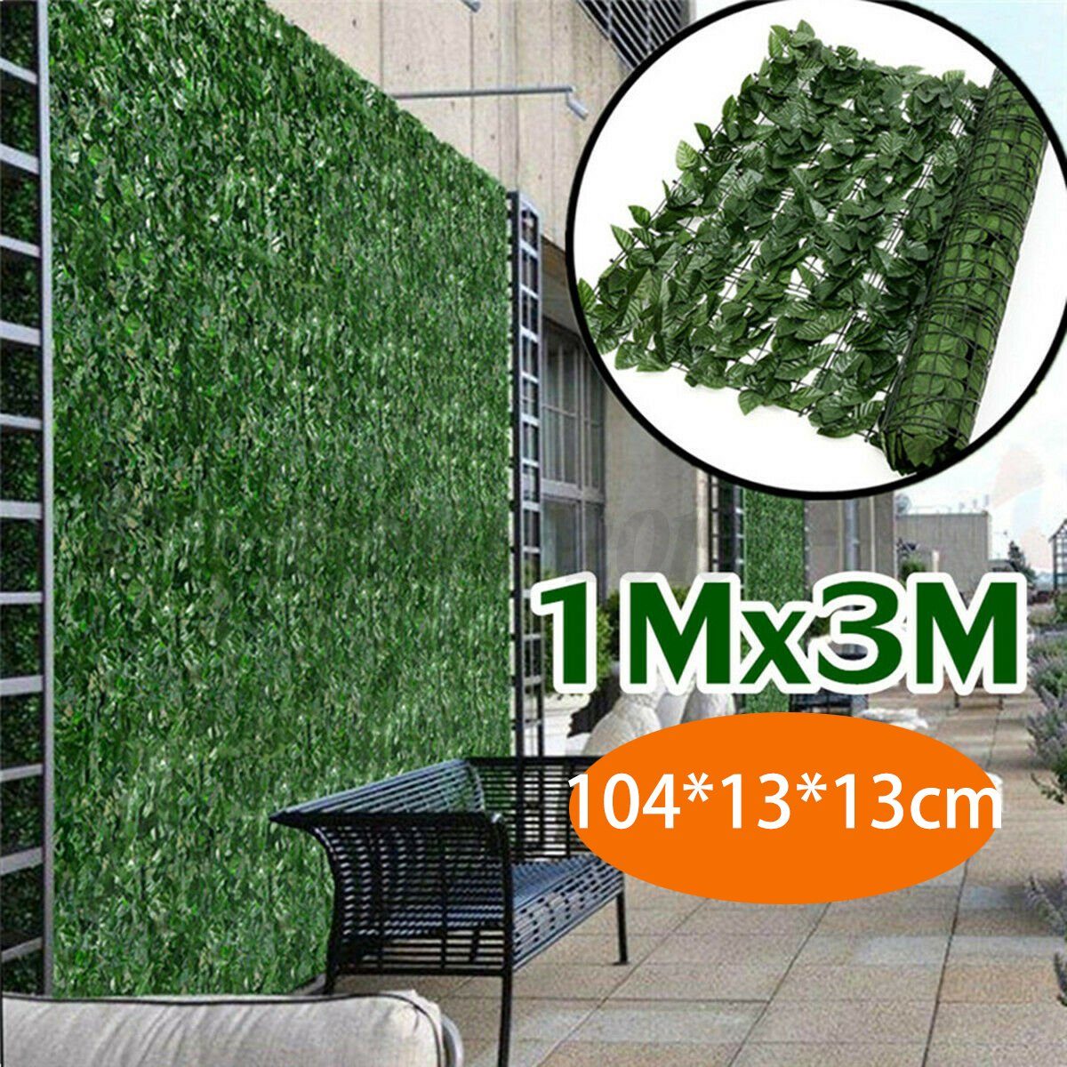 BlingBin Balkonsichtschutz 300x100cm Blätter Zaun Grün Sichtschutz Windschutz Zaun Garten Balkon Künstlicher dekorativer Zaun