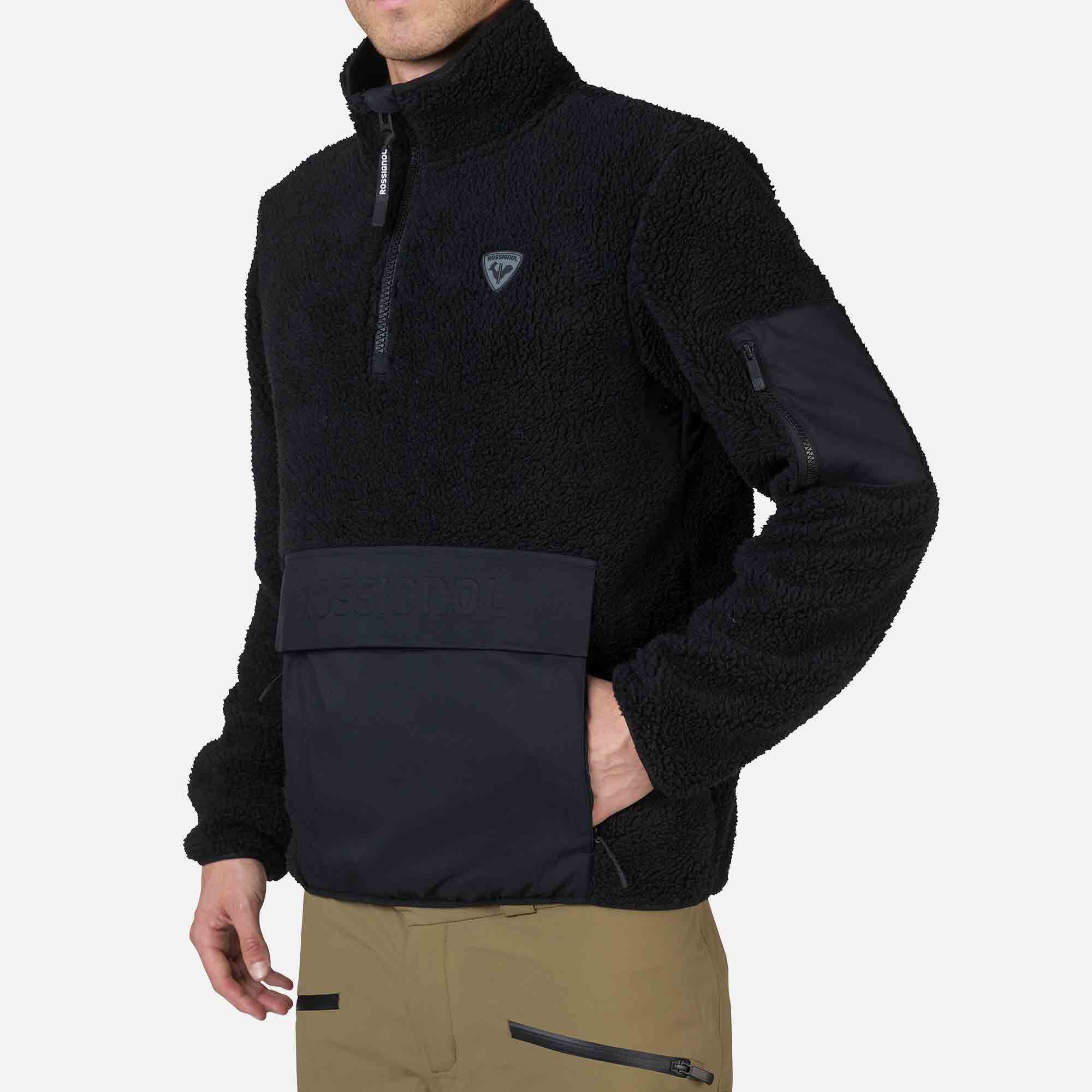 Sweat anorak en polaire homme