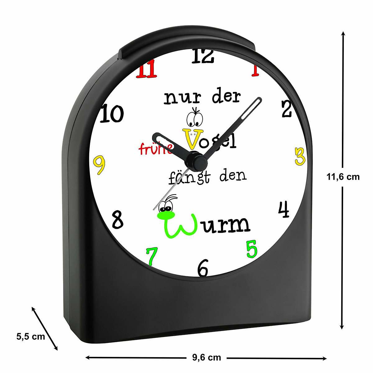 Kinder Funkwecker personalisiert mit Namen frühe Vogel Atom-/Funkuhr, 12-Stunden-Anzeigeformat, Schlummerfunktion, Nachtlicht, Geräuschlos/Ohne Ticken