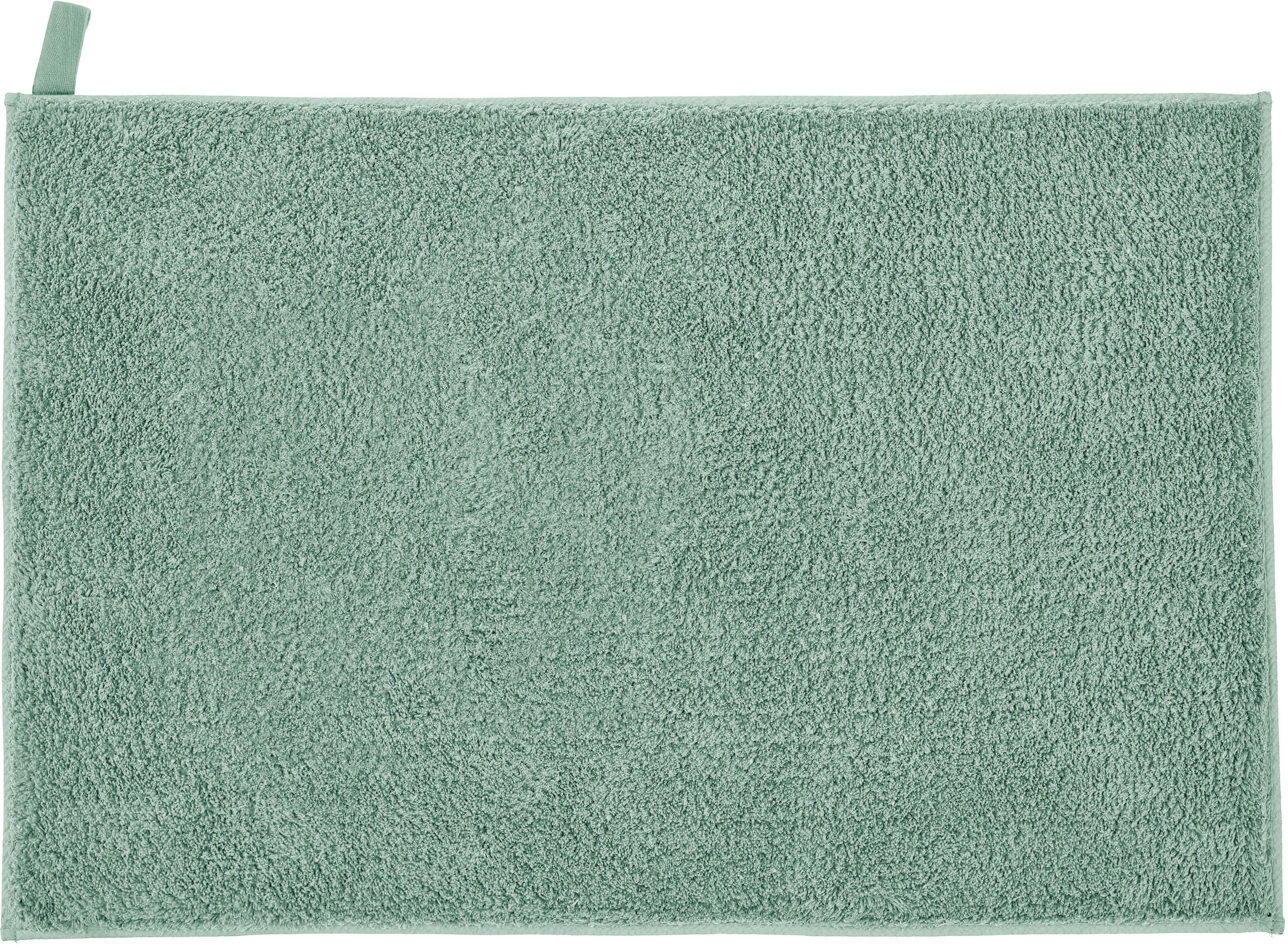 Badematte Vita Kleine Wolke, Höhe 12 mm, rutschhemmend beschichtet, fußbodenheizungsgeeignet, Baumwolle, rechteckig, Badteppich, Uni Farben, mit Schlaufe