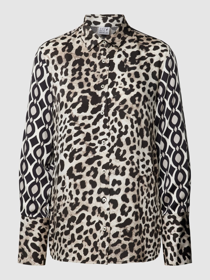 Bluse aus Viskose mit Animal-Print in taupe