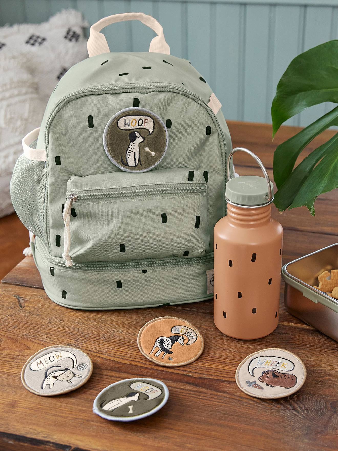 Lässig Kindergarten-Rucksack HAPPY PRINTS LÄSSIG - olivgrün
