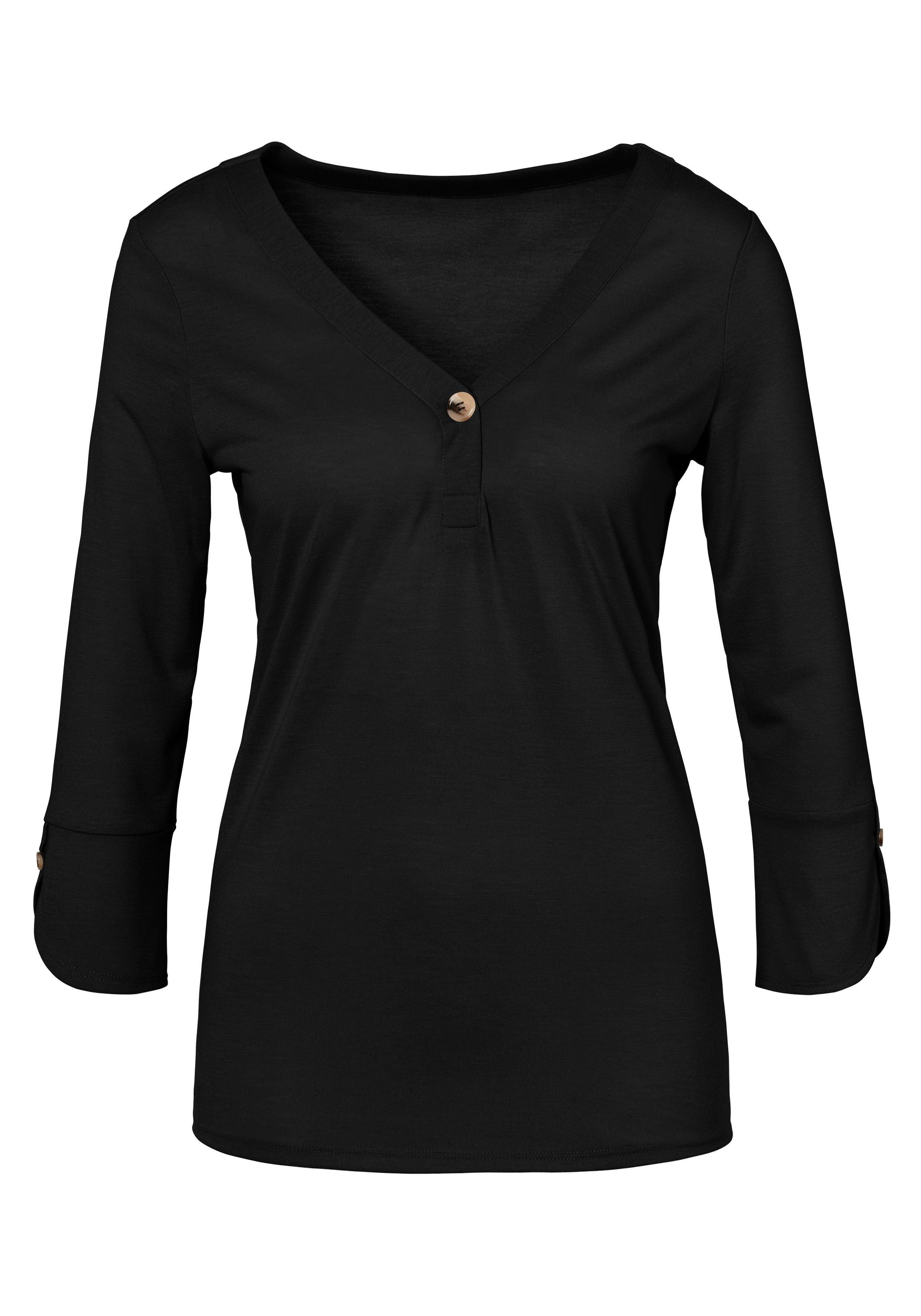 LASCANA 3/4-Arm-Shirt mit modischen Ärmeldetails