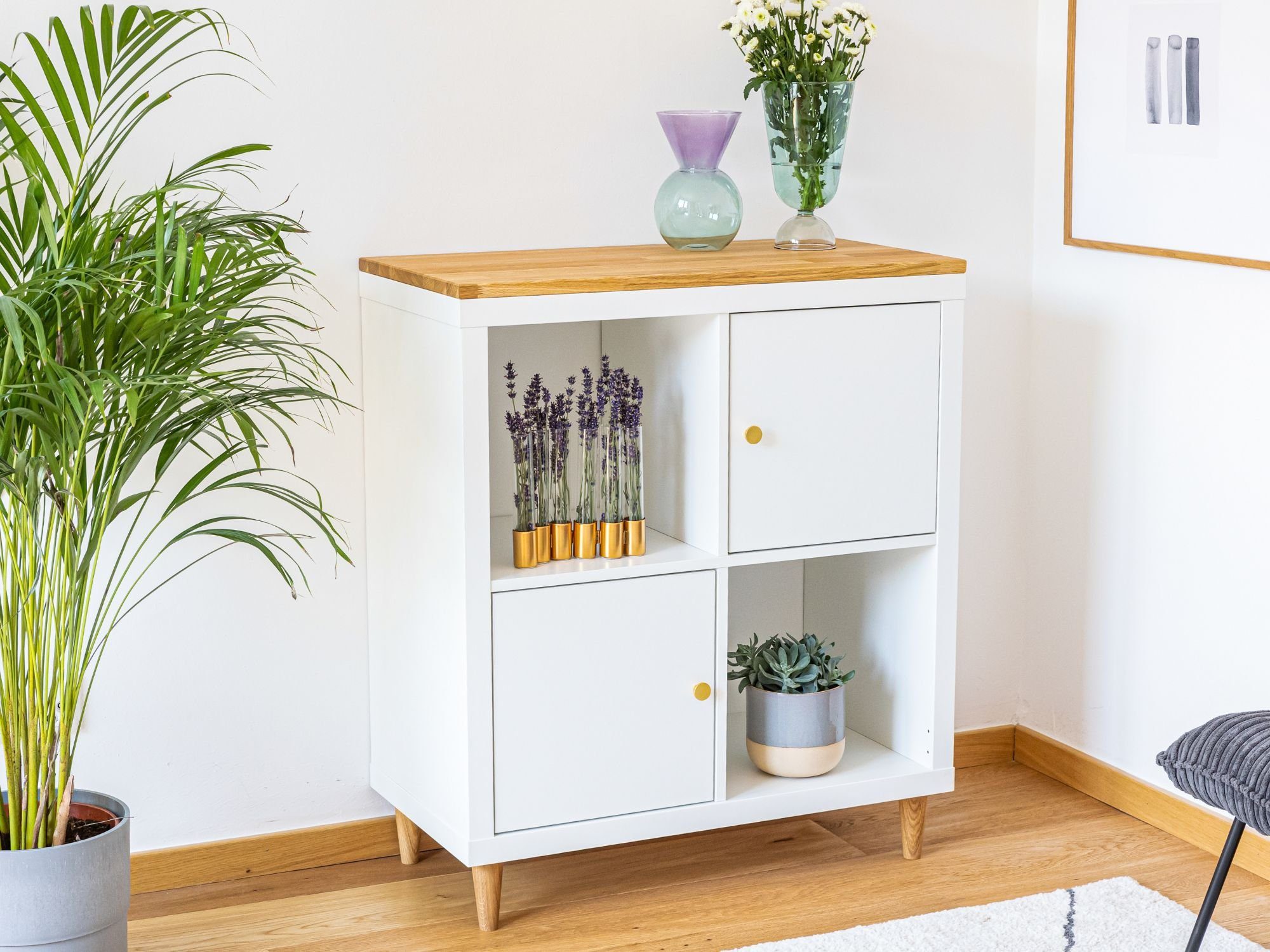 Omformo Möbelfuß Möbelfüße Upp in Eiche Massivholz, (Set, 4-St., 4), für alle gängigen Möbelstücke und Sofas mit M8 Gewinde