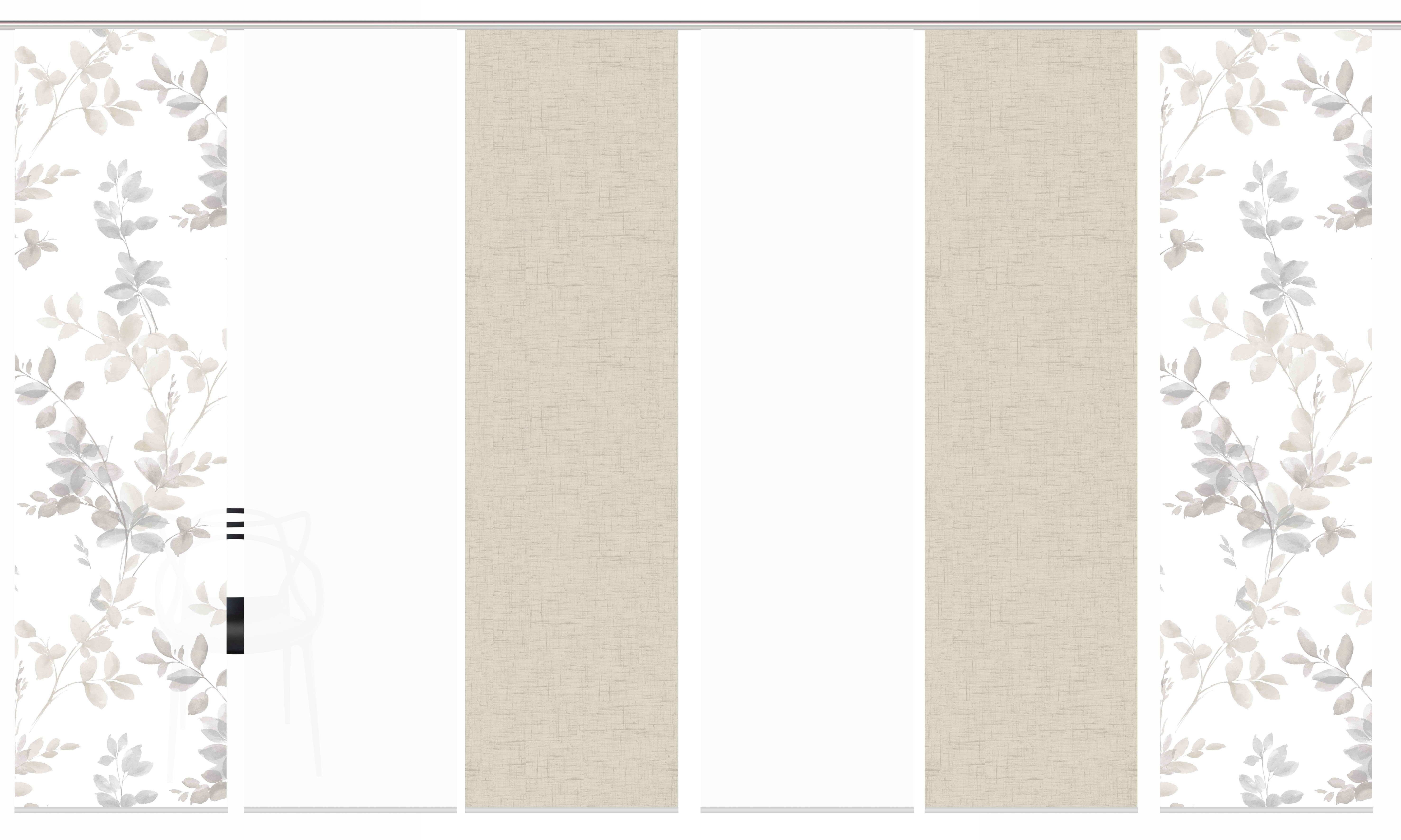 Schiebegardine 6er SET, HOME WOHNIDEEN, Paneelwagen (6 St), blickdicht, Schiebevorhang Digidruck 6er Set AYLA