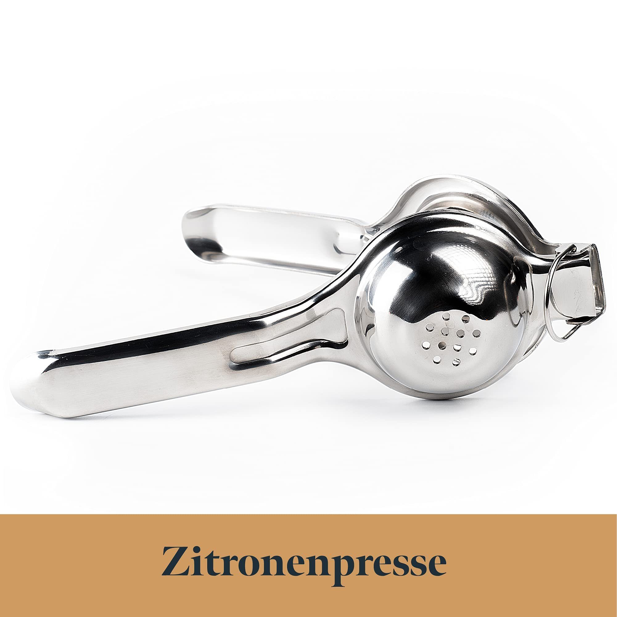 GOURMEO Zitruspresse Langlebige Zitruspresse aus Edelstahl, Durable Stainless Steel Citrus Press