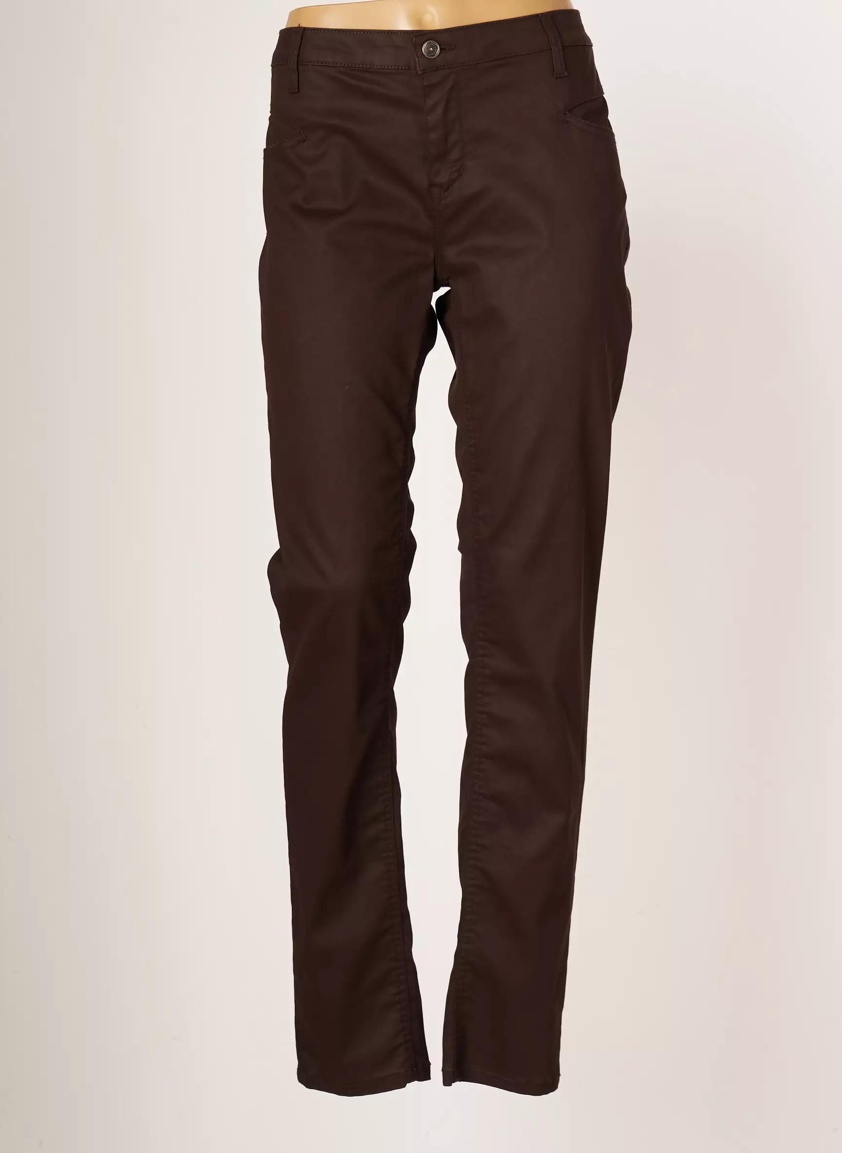 Carla Kops Pantalons Slim Femme couleur marron