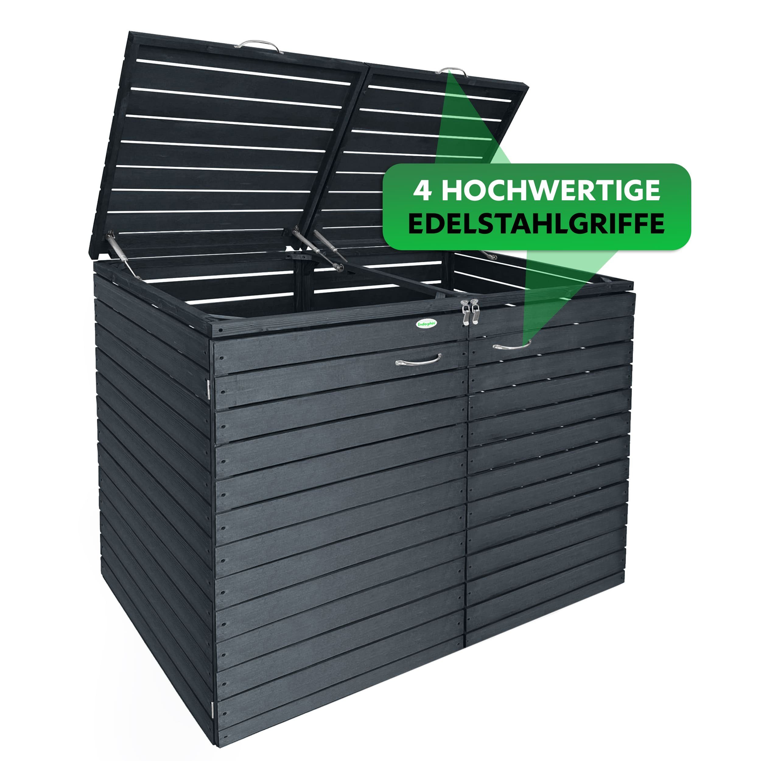 Endorphin Mülltonnenbox Comfort Mülltonnengarage / Mülltonnenbox Anthrazit für 2x 240 L nachh