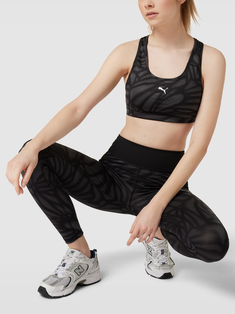 Bustier mit Label-Print in schwarz