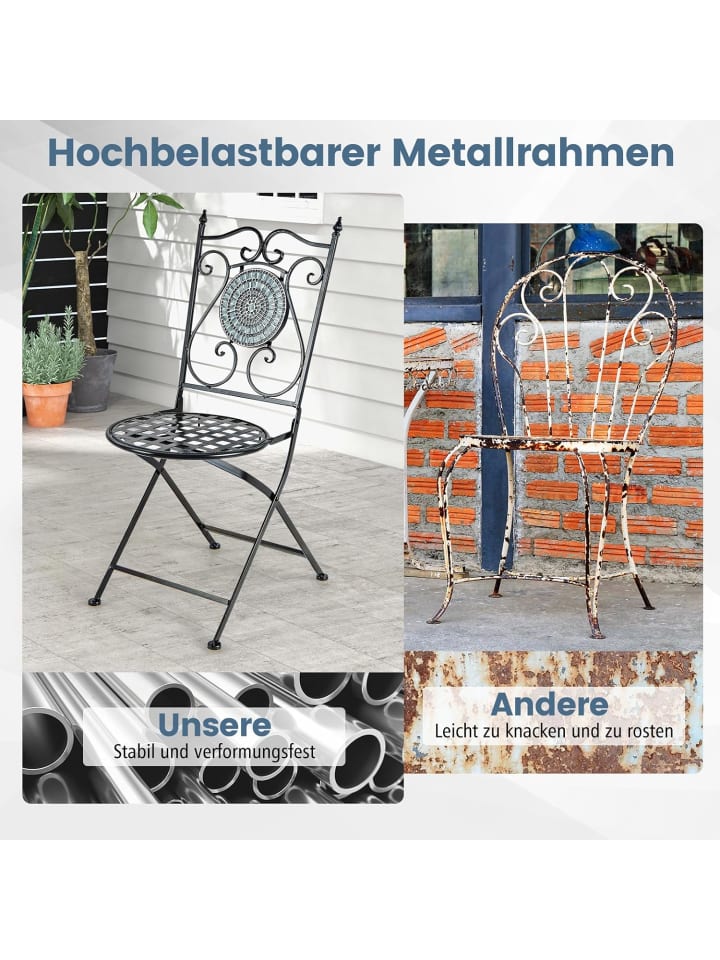 COSTWAY Gartenstühle 2er Set in Grau günstig kaufen onesize