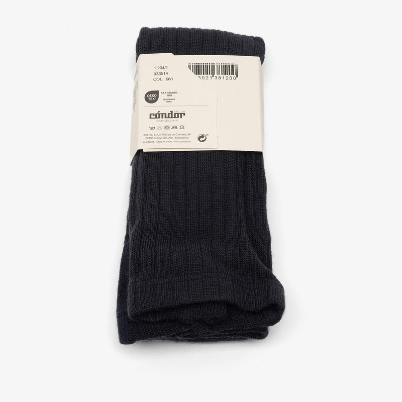 rib strumpfhosen aus wolle - Blau