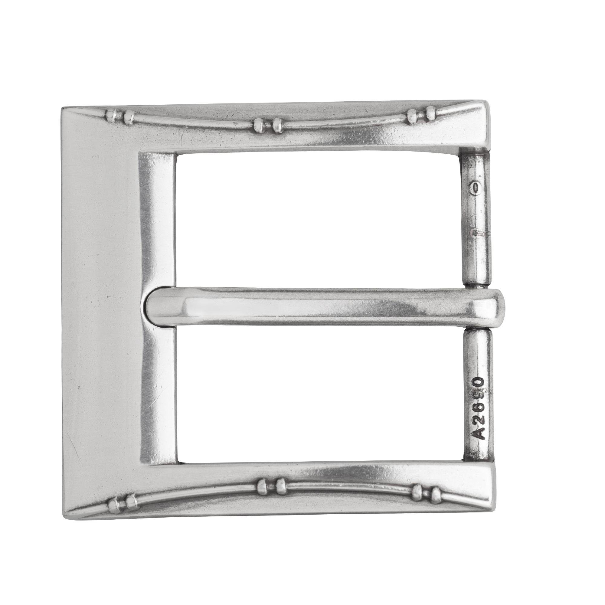 FREDERIC HERMANO Gürtelschnalle 40mm Zink Silber - Buckle Angulaire - 333707500020