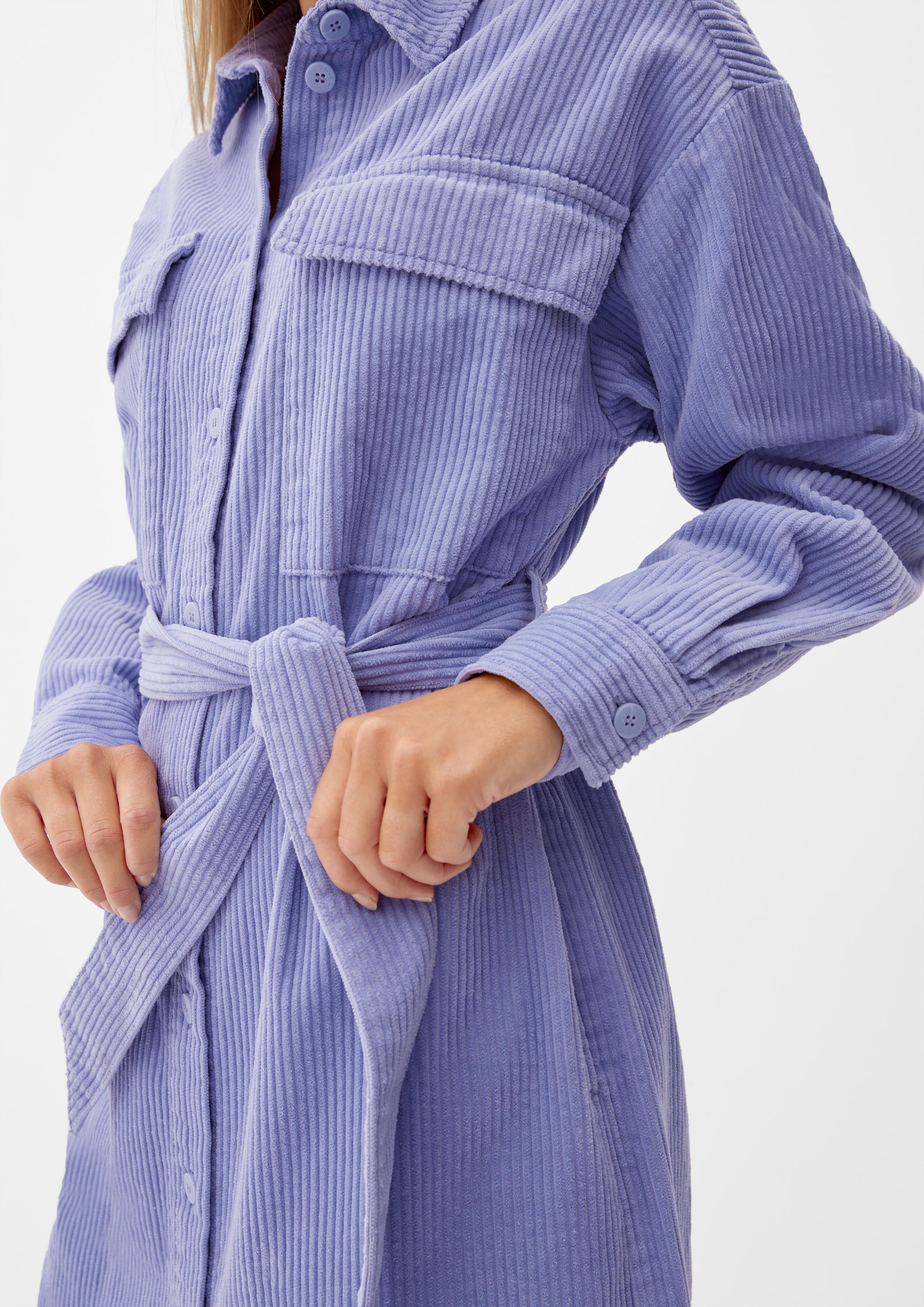 Cordkleid mit Bindegürtel  2123359-4807