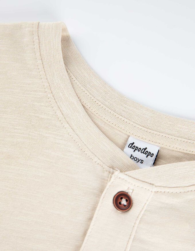 Langarmshirt - Henley-Ausschnitt