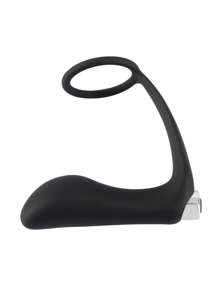 Black Velvets Analplug mit Penisring Vibrating Ring & Plug in schwarz günstig kaufen 10,8 cm