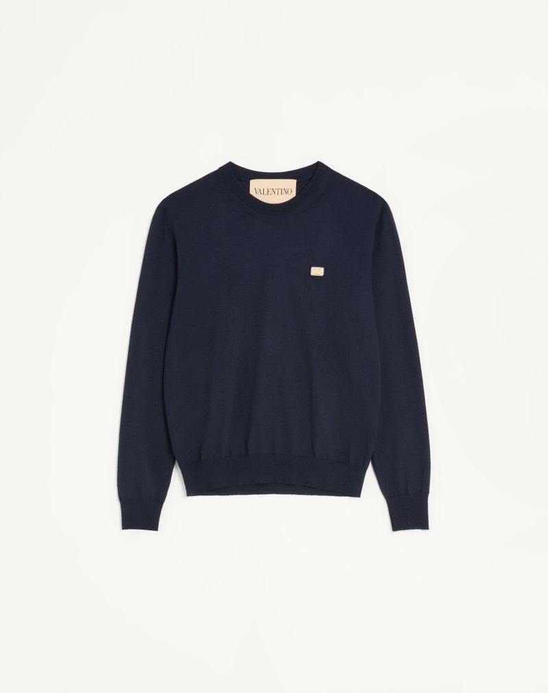 Valentino uldtrøje med V-logo-mærke