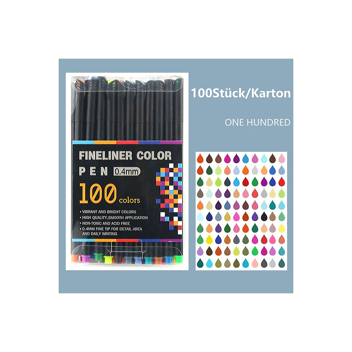 Kunst-spezielles Aquarell-Pinselset für Kinder Wasserbasiertes Fasernadel-Röhrchen-Farbhakenstift-Set Briefpapier
