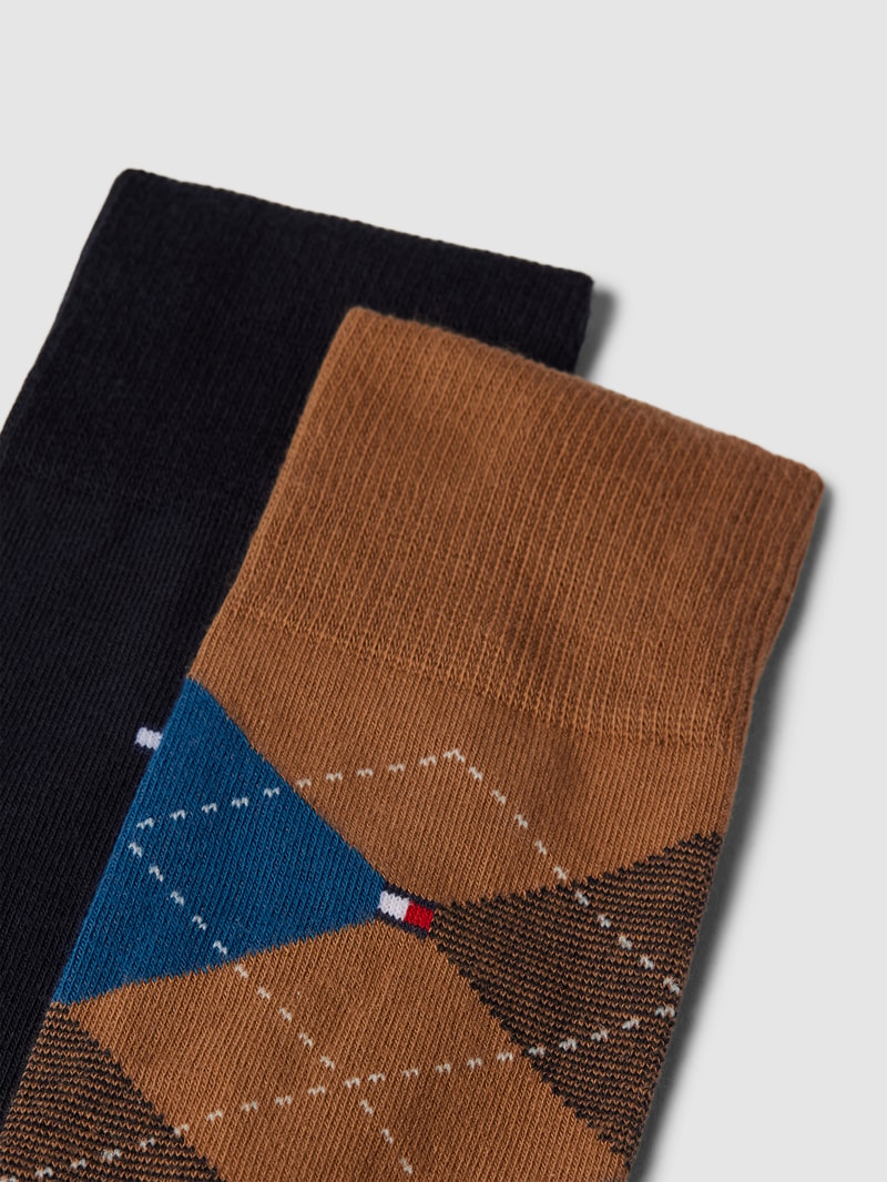 Socken mit Label-Stitching im 2er-Pack in beige