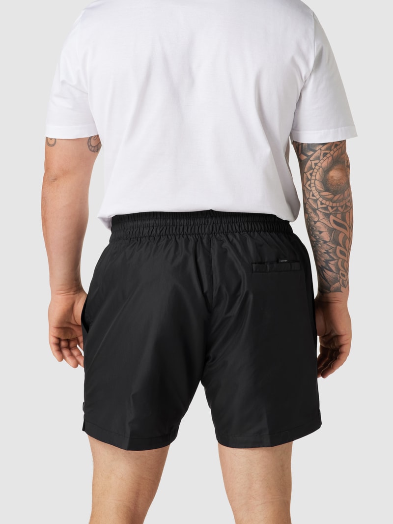 Badehose mit Brand-Detail in schwarz