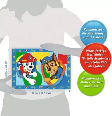 CreArt Paw Patrol - Malen nach Zahlen für Kinder ab 5 Jahren