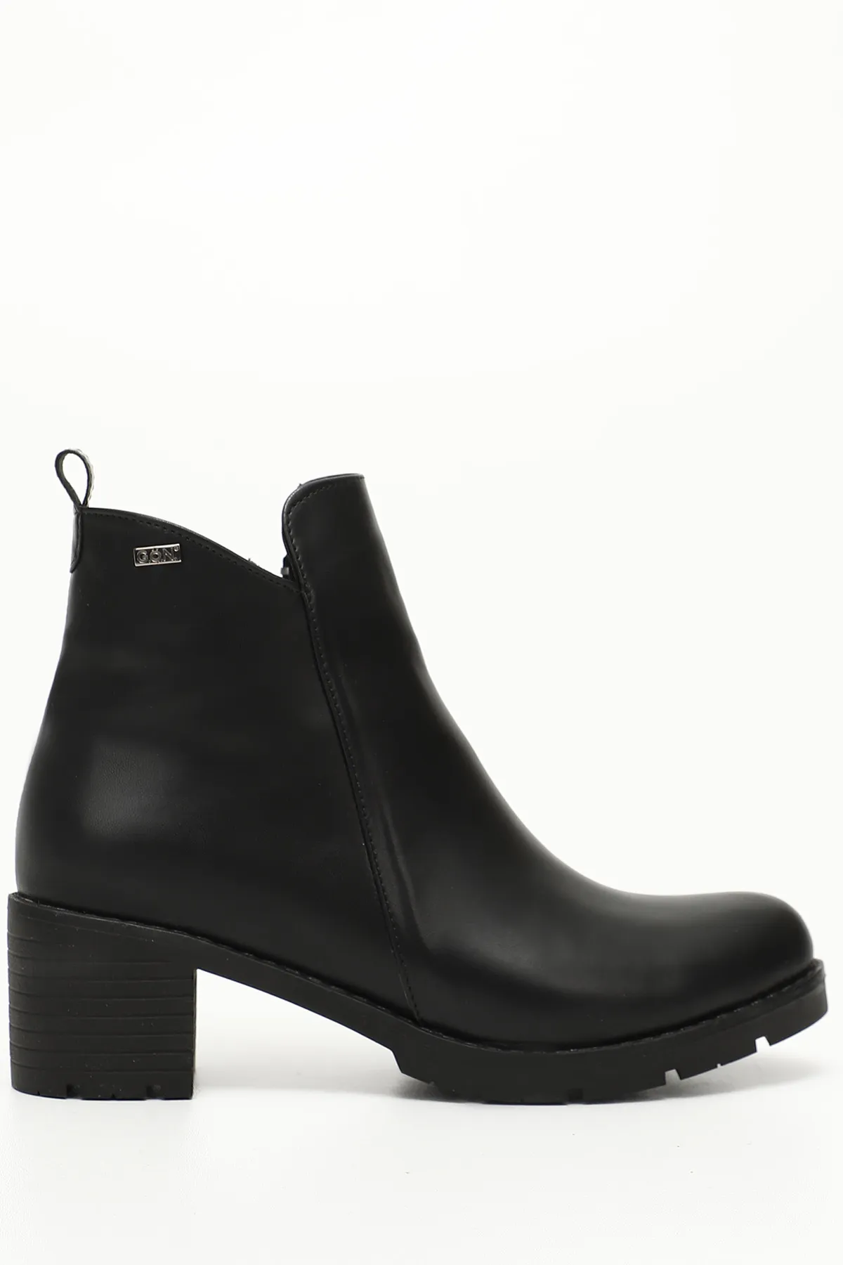 GÖNDERİ(R)  SCHWARZE Damen-Tagesstiefel mit rundem Absatz und Reißverschluss 35201