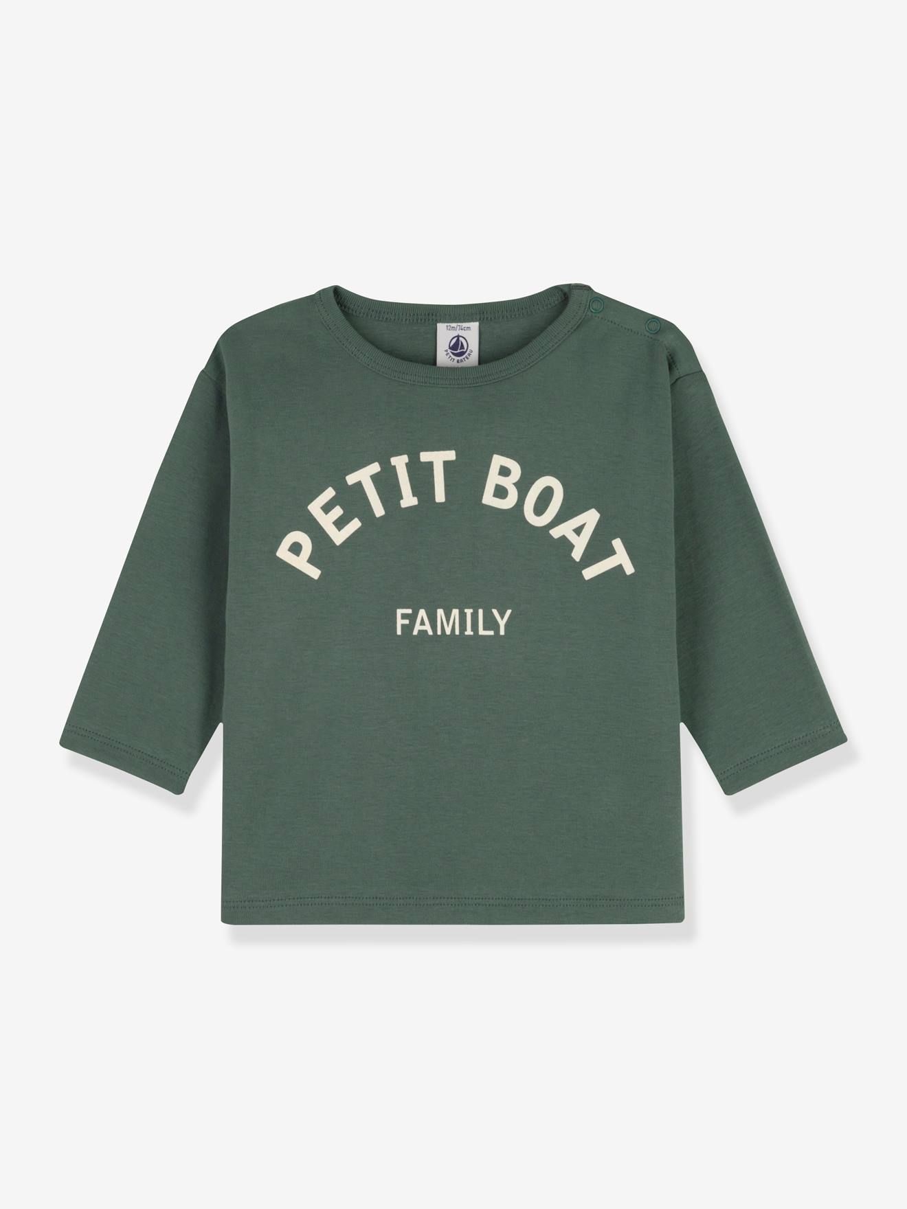 T-shirt manches longues bébé en coton bio PETIT BATEAU vert