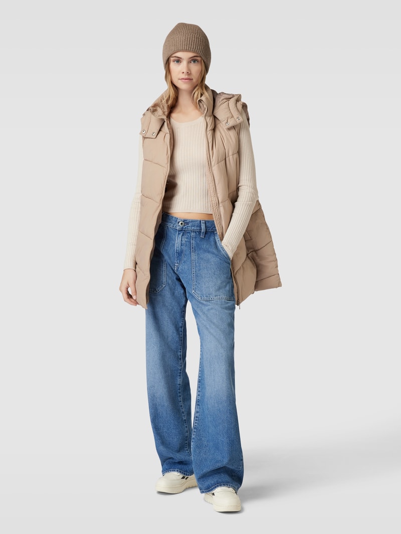 Steppweste mit Kapuze Modell 'JAMILLA' in beige