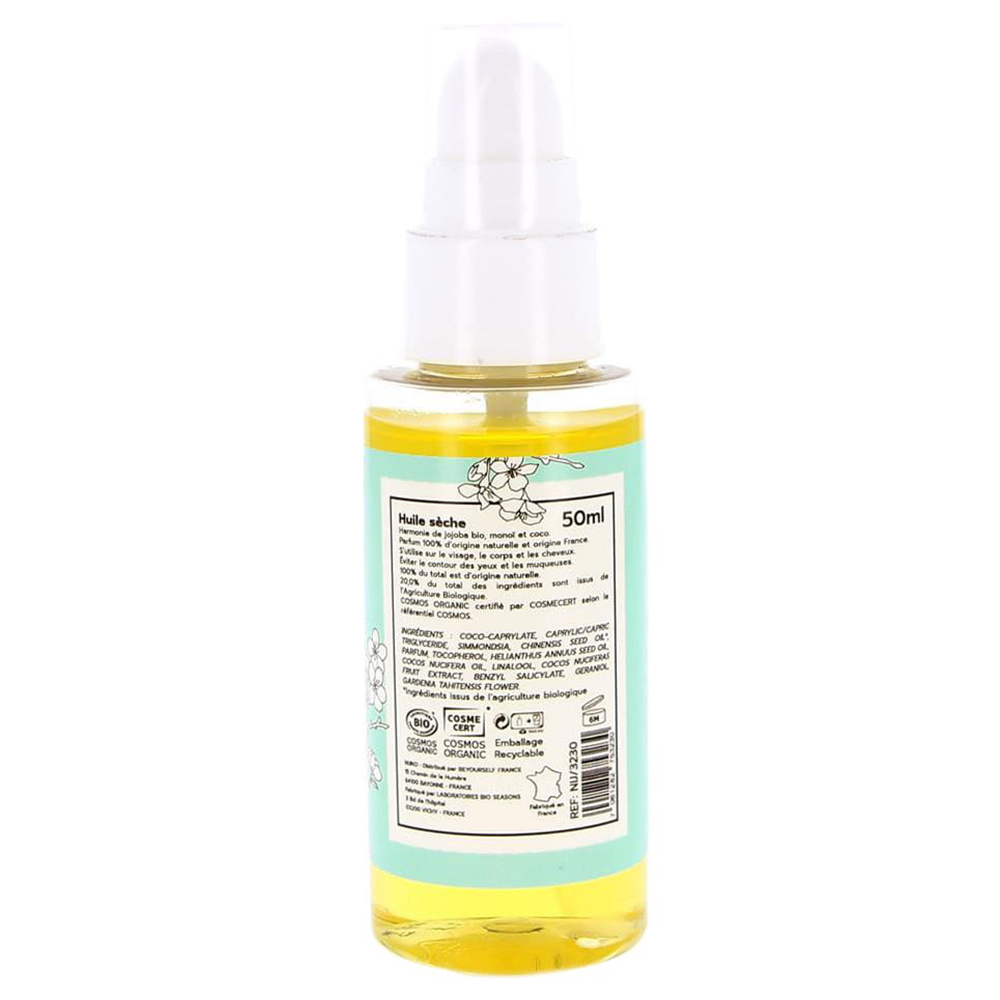 nijiko Huile Sèche Bio Monoï - Coco Huile nourrissante