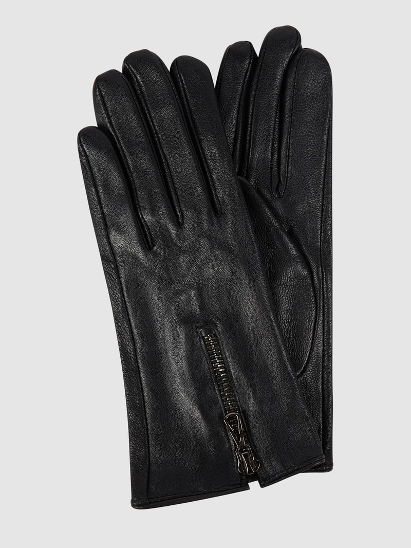 Handschuhe aus Leder Modell 'Carol' in schwarz