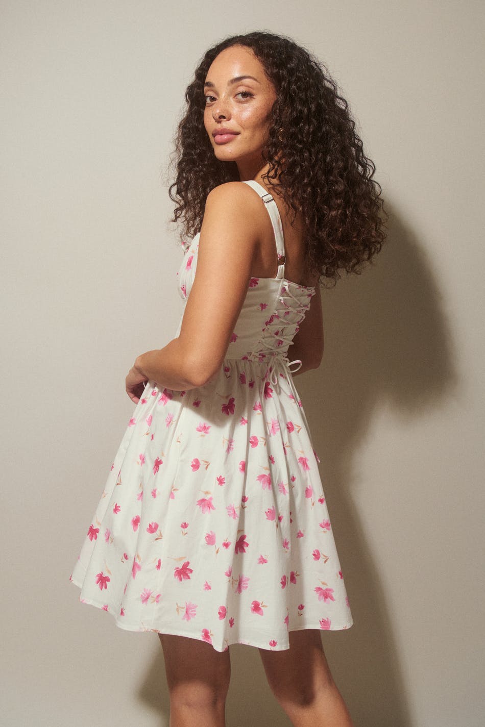 Gathered bust mini dress