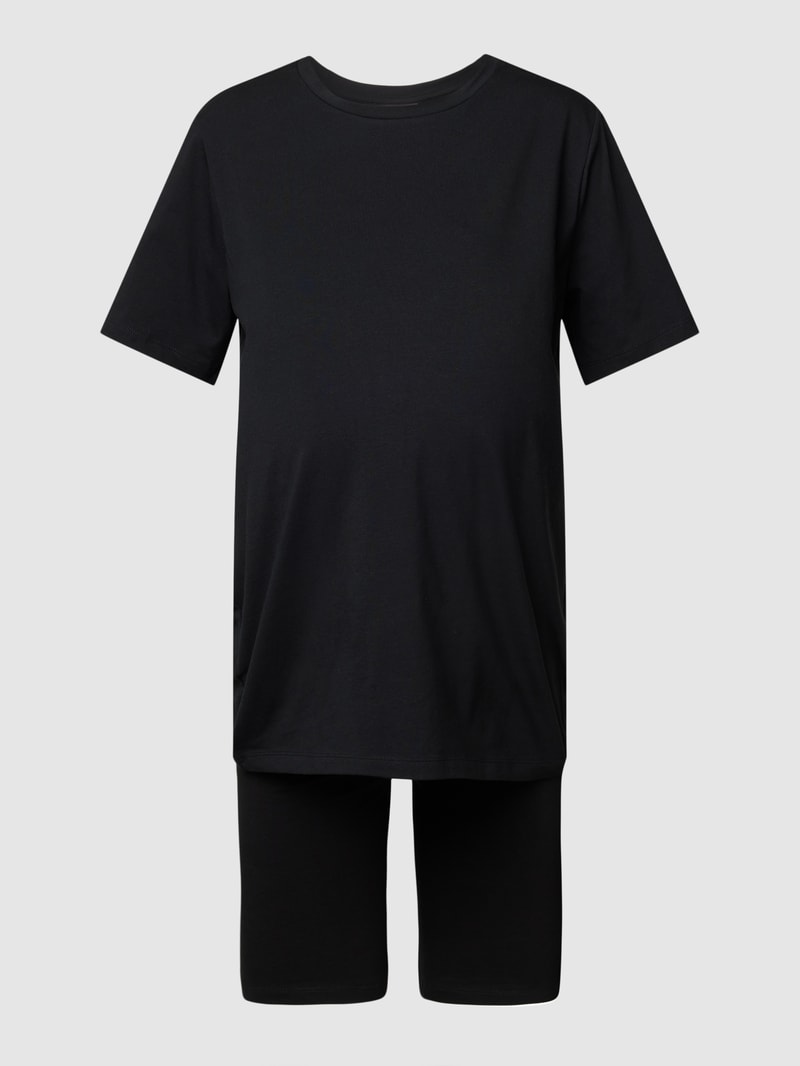 Umstands-Pyjama mit Rundhalsausschnitt Modell 'SALLI' in schwarz