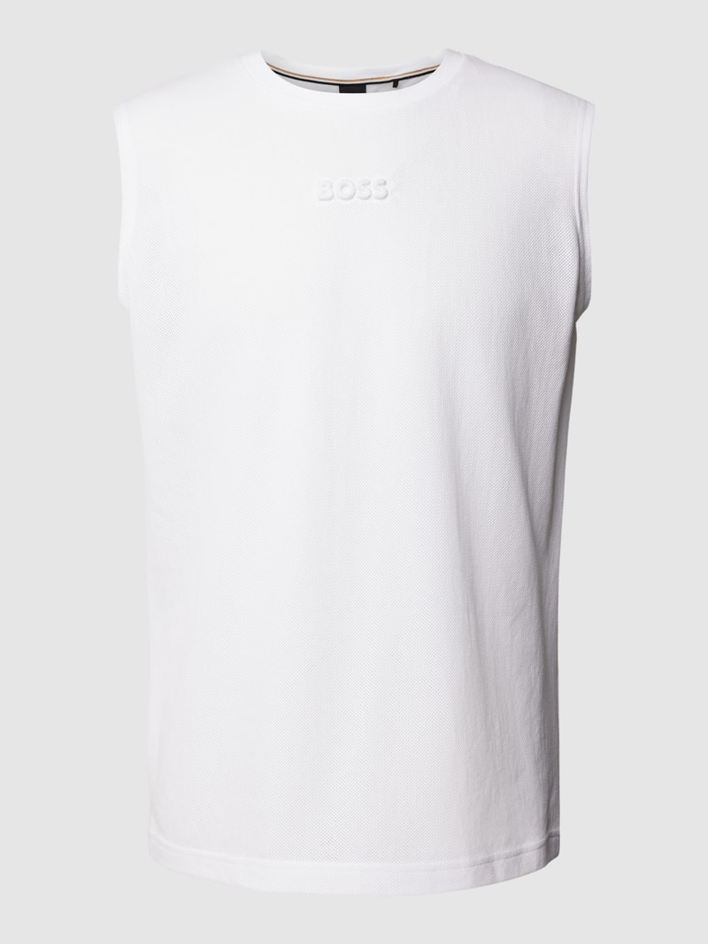 Tanktop mit Label-Detail Modell 'Tankcomfort' in weiß