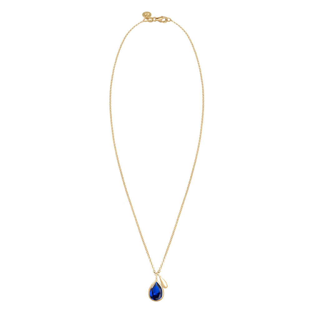 Elli PREMIUM Elli PREMIUM Collier Panzerkette Tropfen Saphirblau 925 Silber collier