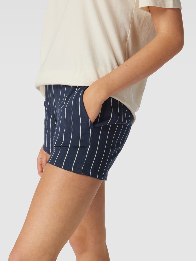 Pyjama-Shorts mit Allover-Muster in marineblau