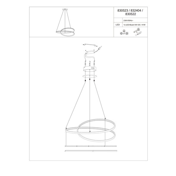 LED-Pendelleuchte Roman, Ø 72 cm
