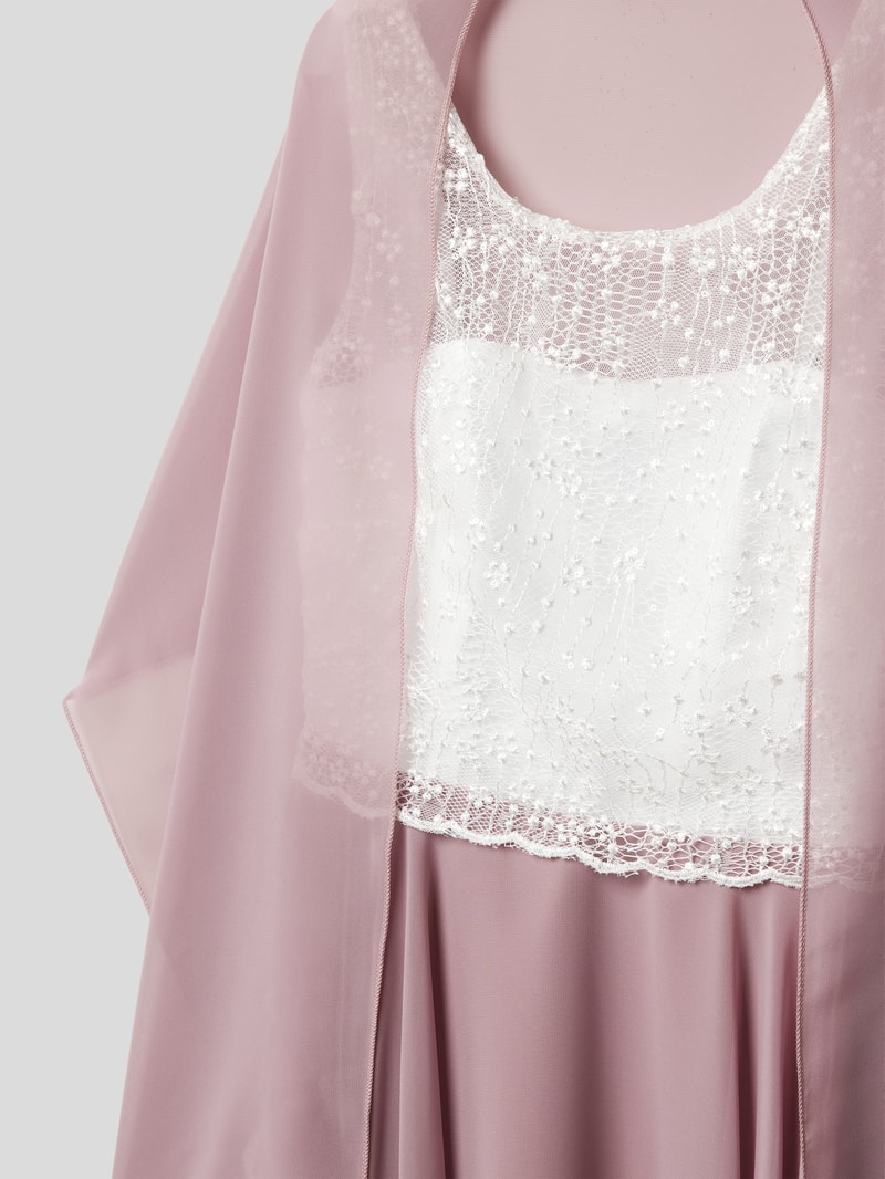 Kleid mit Stola in altrosa