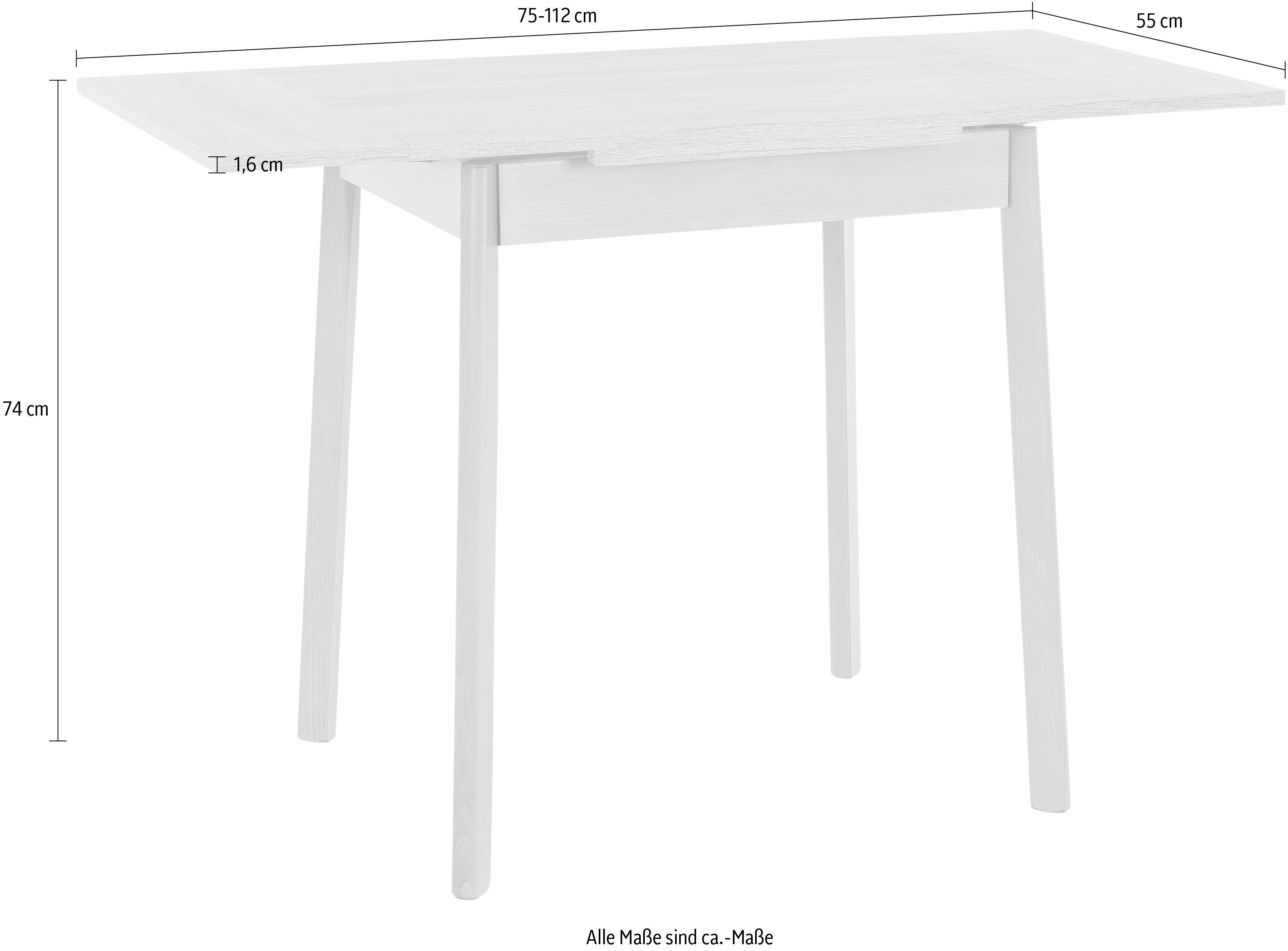 HELA Esstisch Trier II T P, ausziehbar 75-112 cm