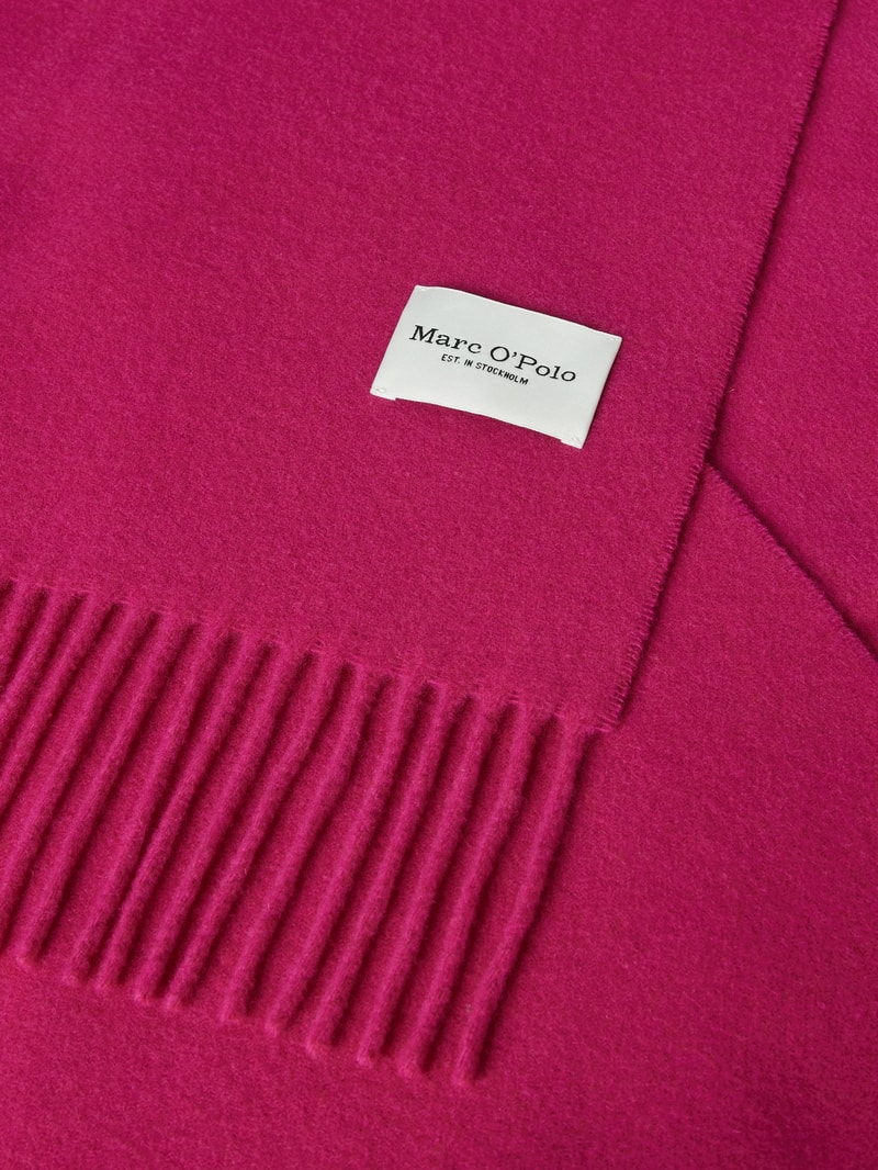 Schal aus Schurwolle mit Fransen in pink