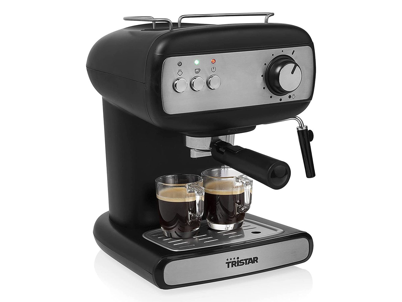 Tristar Espressomaschine, italienische Siebdruck Kaffee Siebträger-Maschine mit Milchaufschäumer