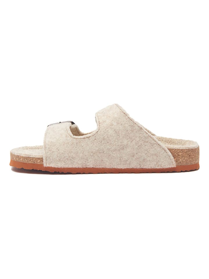 Comfortfusse Woll-Pantoletten in Beige günstig kaufen