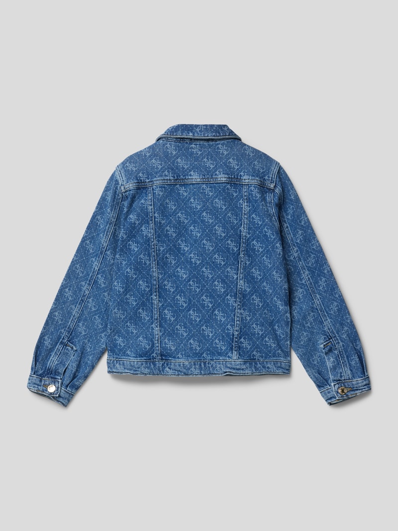 Jeansjacke mit Allover-Muster in blau